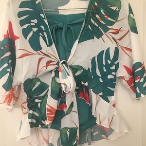 Fashionable 2 piece Short Set/Swim Suit Cover Up